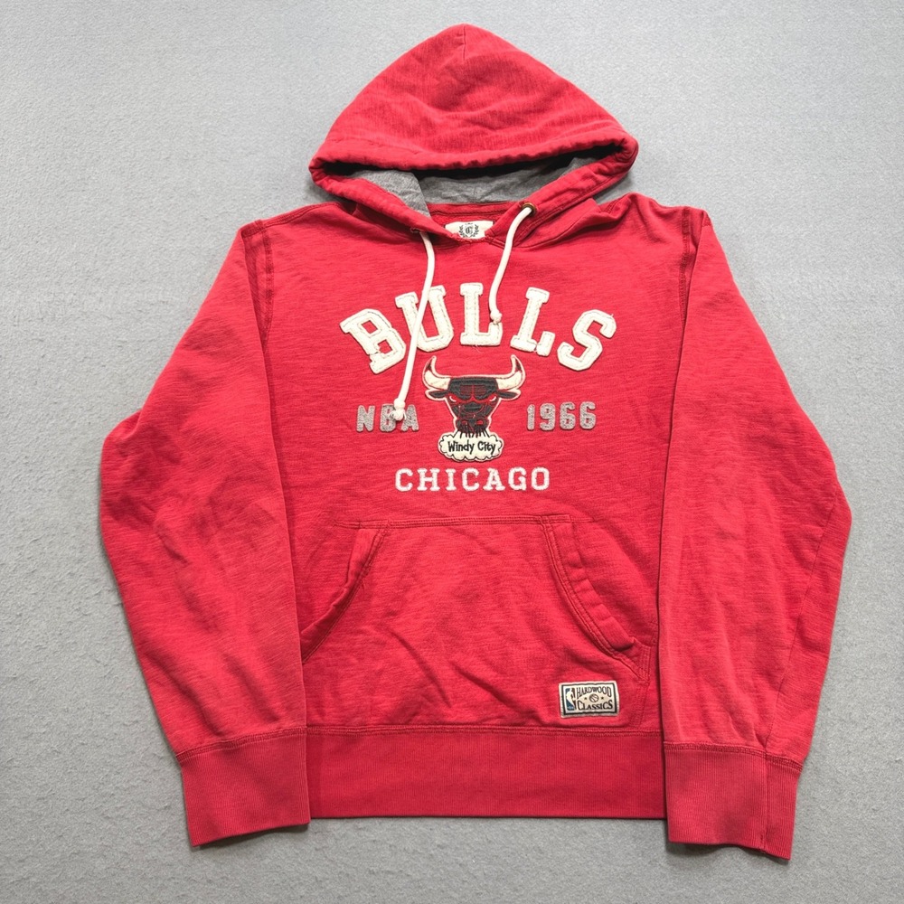 Chicago Bulls x Campuscrew Hoodie Men's Small Red NBA Basketball Pullover y2K